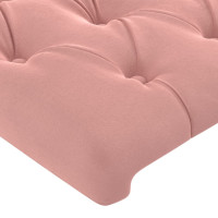 Produktbild för Sänggavel LED rosa 183x16x78/88 cm sammet