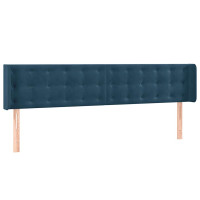 Produktbild för Sänggavel LED mörkblå 183x16x78/88 cm sammet