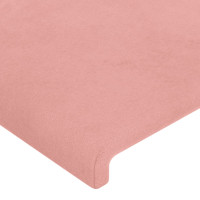 Produktbild för Sänggavel LED rosa 103x16x118/128 cm sammet