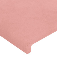 Produktbild för Sänggavel LED rosa 147x16x118/128 cm sammet
