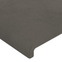 Produktbild för Sänggavel LED mörkgrå 163x16x118/128 cm sammet