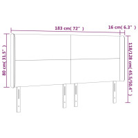 Produktbild för Sänggavel LED ljusgrå 183x16x118/128 cm sammet