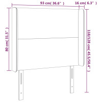 Produktbild för Sänggavel LED svart 93x16x118/128 cm konstläder