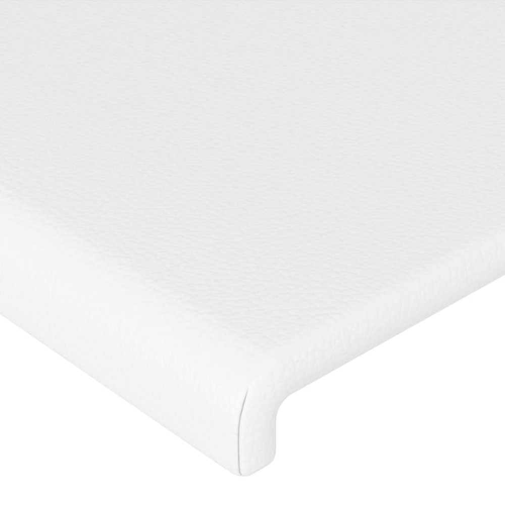 Produktbild för Sänggavel LED vit 93x16x118/128 cm konstläder