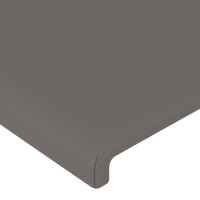 Produktbild för Sänggavel LED grå 93x16x118/128 cm konstläder