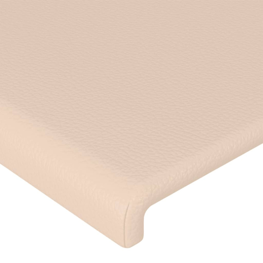 Produktbild för Sänggavel LED cappuccino 93x16x118/128 cm konstläder