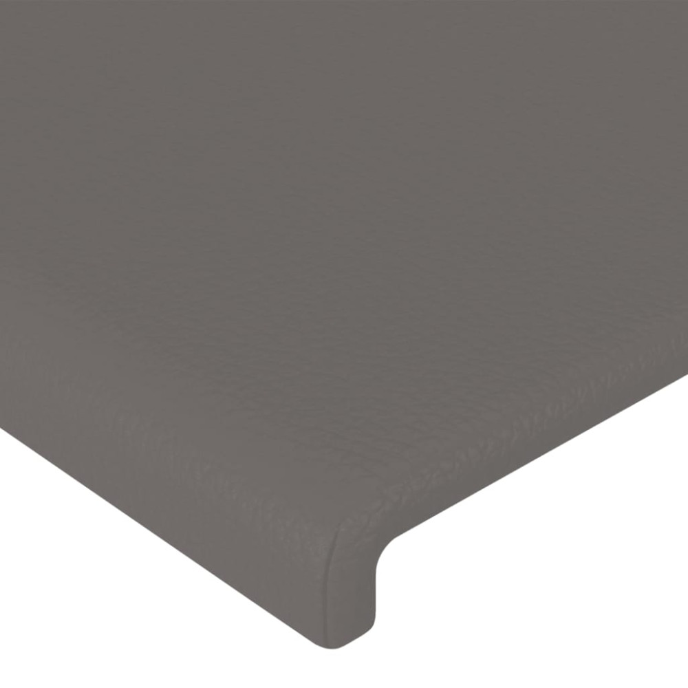 Produktbild för Sänggavel LED grå 147x16x118/128 cm konstläder