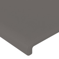 Produktbild för Sänggavel LED grå 147x16x118/128 cm konstläder