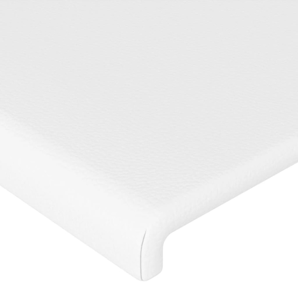 Produktbild för Sänggavel LED vit 163x16x118/128 cm konstläder
