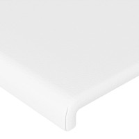 Produktbild för Sänggavel LED vit 163x16x118/128 cm konstläder