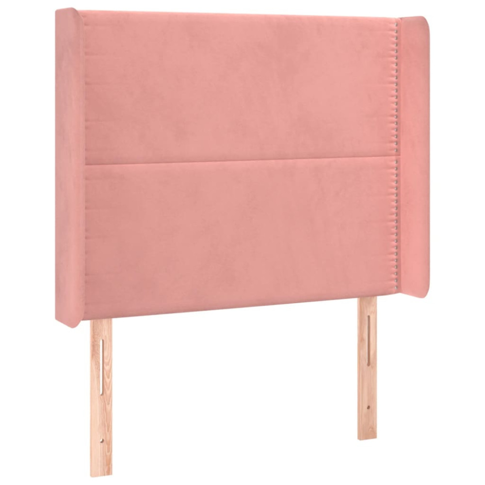 Produktbild för Sänggavel LED grön 83x16x118/128 cm sammet