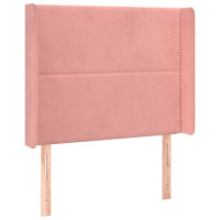 Produktbild för Sänggavel LED grön 83x16x118/128 cm sammet