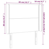 Produktbild för Sänggavel LED grön 83x16x118/128 cm sammet
