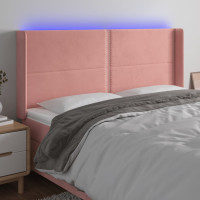 Produktbild för Sänggavel LED grön 183x16x118/128 cm sammet