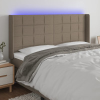 Produktbild för Sänggavel LED taupe 183x16x118/128 cm tyg