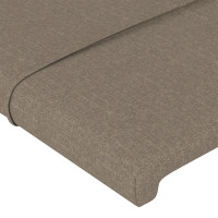 Produktbild för Sänggavel LED taupe 183x16x118/128 cm tyg