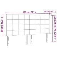 Produktbild för Sänggavel LED taupe 183x16x118/128 cm tyg