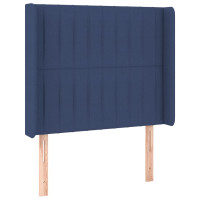 Produktbild för Sänggavel LED blå 83x16x118/128 cm tyg