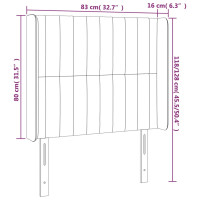 Produktbild för Sänggavel LED blå 83x16x118/128 cm tyg