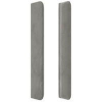 Produktbild för Sänggavel LED ljusgrå 93x16x118/128 cm sammet