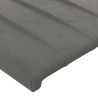 Produktbild för Sänggavel LED ljusgrå 93x16x118/128 cm sammet
