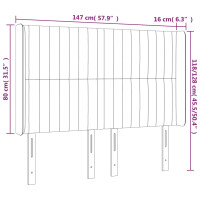 Produktbild för Sänggavel LED svart 147x16x118/128 cm sammet