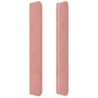 Produktbild för Sänggavel LED rosa 147x16x118/128 cm sammet