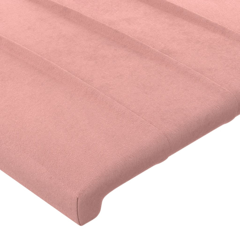 Produktbild för Sänggavel LED rosa 147x16x118/128 cm sammet