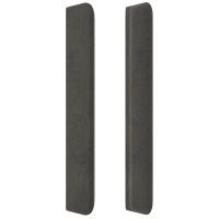Produktbild för Sänggavel LED mörkgrå 163x16x118/128 cm sammet