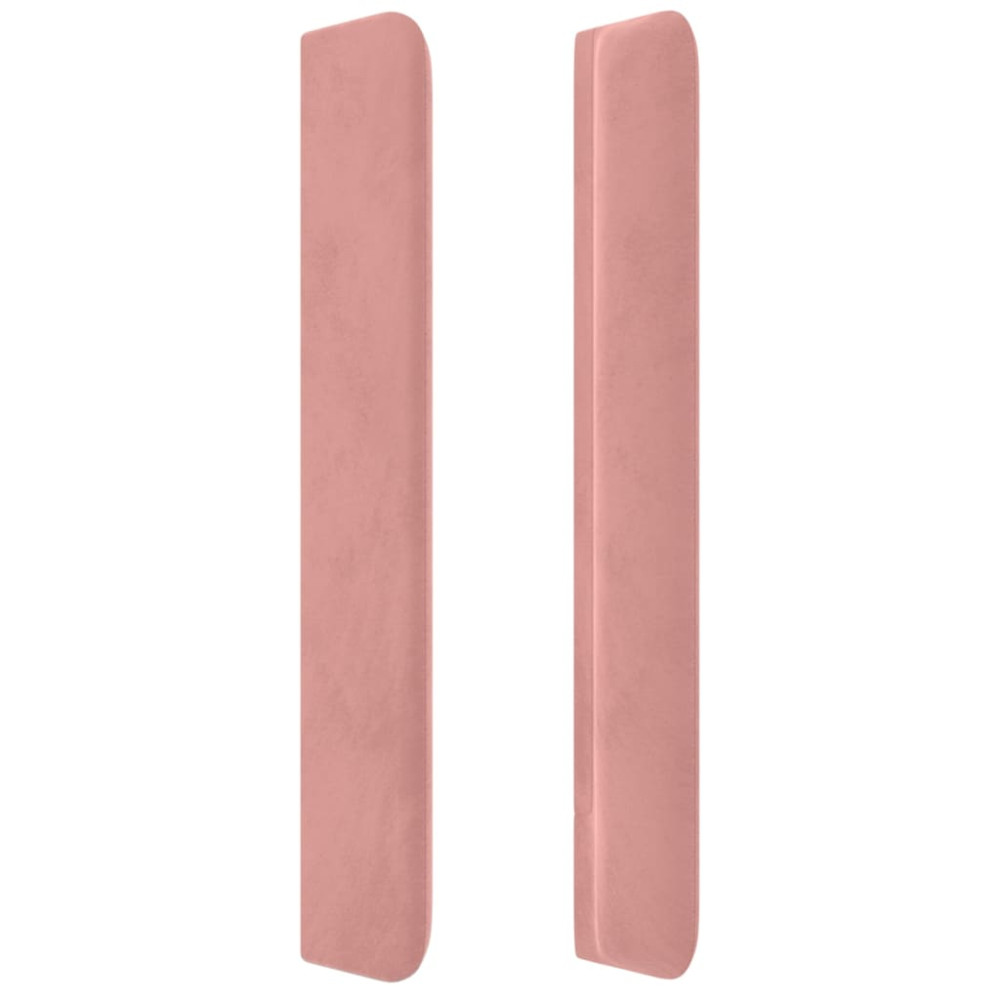 Produktbild för Sänggavel LED rosa 203x16x118/128 cm sammet