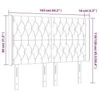 Produktbild för Sänggavel LED blå 163x16x118/128 cm sammet