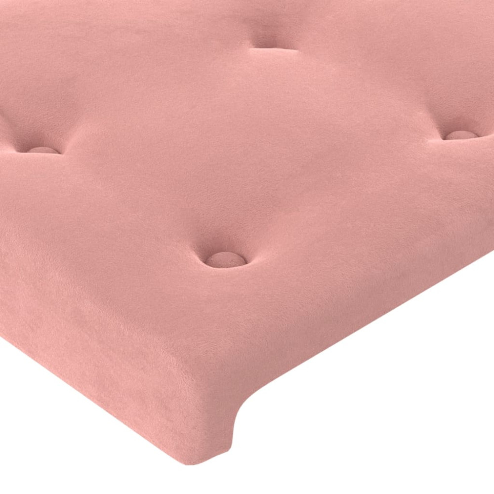 Produktbild för Sänggavel LED rosa 163x16x118/128 cm sammet