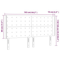Produktbild för Sänggavel LED rosa 163x16x118/128 cm sammet