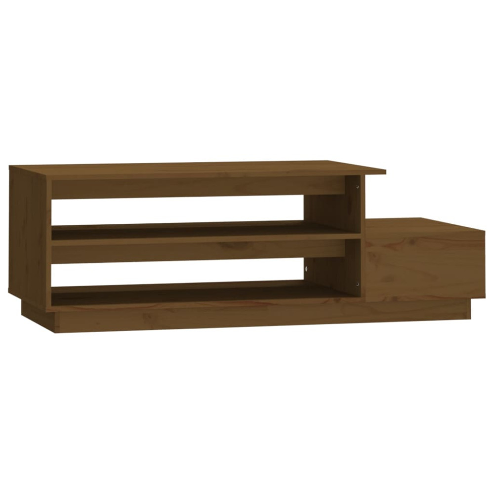 Produktbild för Soffbord honungsbrun 120x50x40,5 cm massiv furu