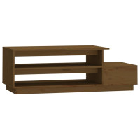 Produktbild för Soffbord honungsbrun 120x50x40,5 cm massiv furu