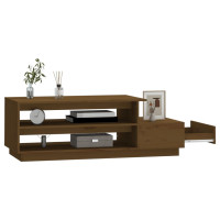 Produktbild för Soffbord honungsbrun 120x50x40,5 cm massiv furu
