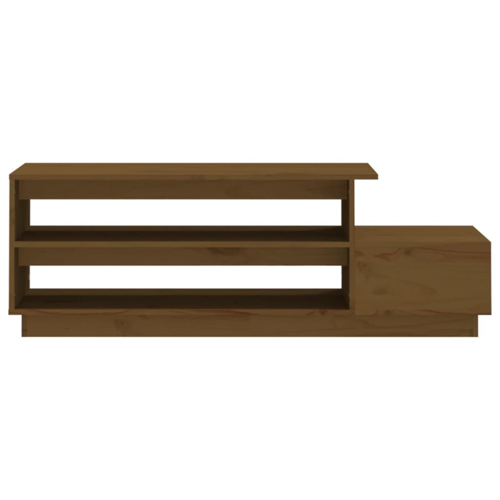 Produktbild för Soffbord honungsbrun 120x50x40,5 cm massiv furu