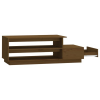 Produktbild för Soffbord honungsbrun 120x50x40,5 cm massiv furu