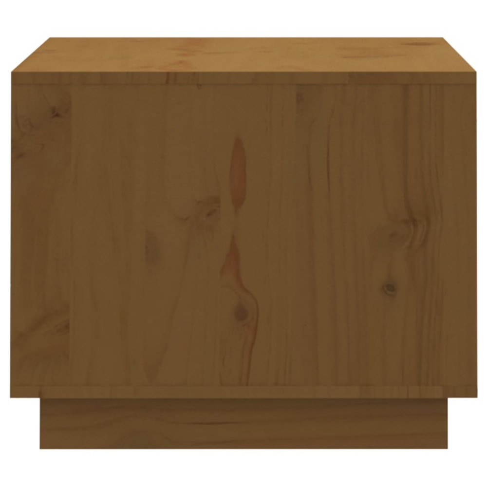 Produktbild för Soffbord honungsbrun 120x50x40,5 cm massiv furu