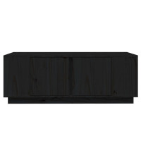 Produktbild för Soffbord svart 110x50x40 cm massiv furu