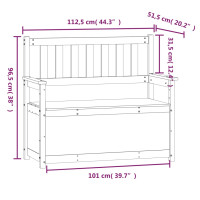 Produktbild för Bänk grå 112,5x51,5x96,5 cm massiv furu