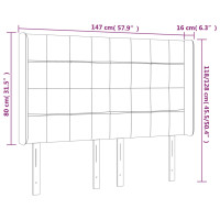 Produktbild för Sänggavel LED blå 147x16x118/128 cm sammet