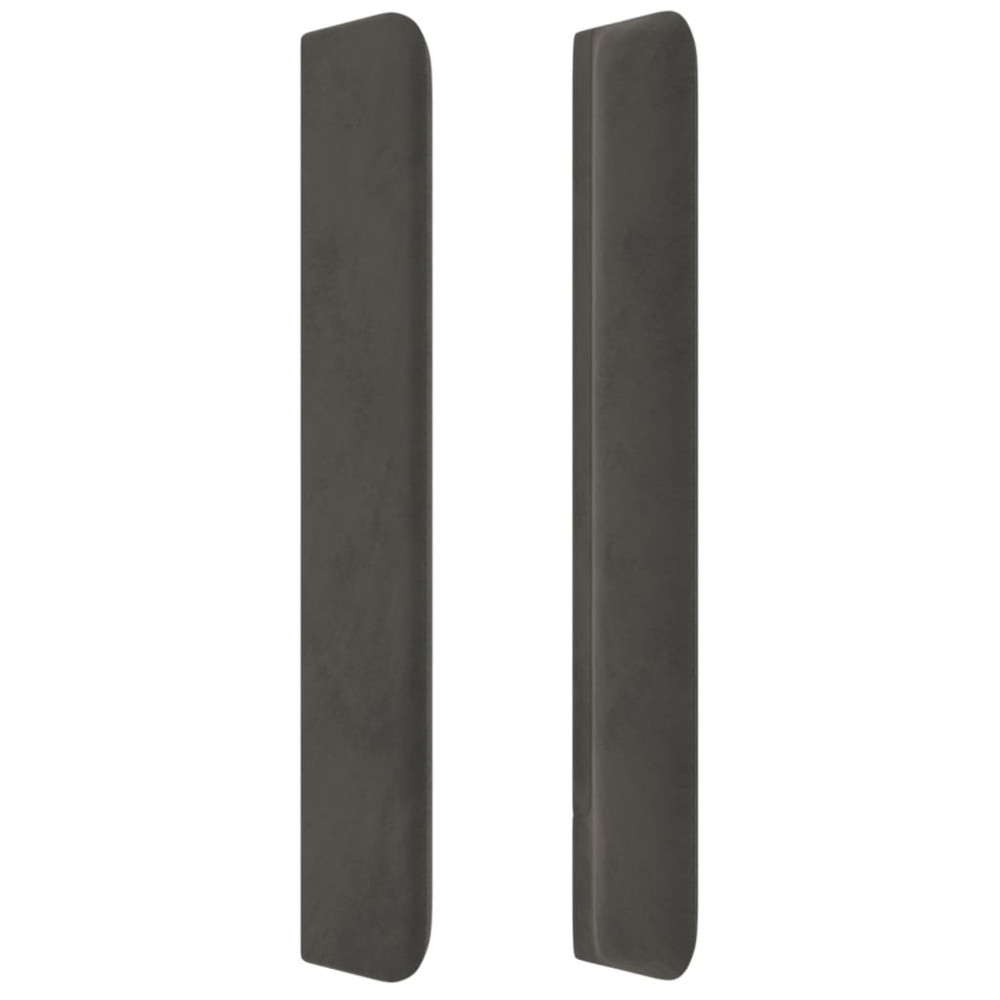 Produktbild för Sänggavel LED mörkgrå 83x16x118/128 cm sammet