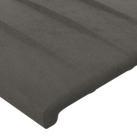 Produktbild för Sänggavel LED mörkgrå 83x16x118/128 cm sammet