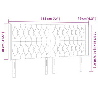 Produktbild för Sänggavel LED grön 183x16x118/128 cm sammet