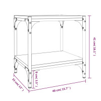 Produktbild för Tv-bänk brun ek 40x33x41 cm konstruerat trä och stål