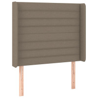 Produktbild för Sänggavel LED taupe 93x16x118/128 cm tyg