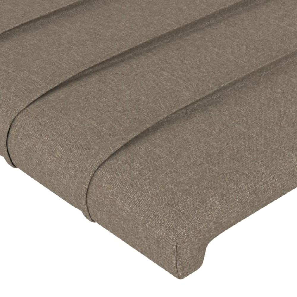 Produktbild för Sänggavel LED taupe 93x16x118/128 cm tyg