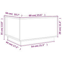 Produktbild för Soffbord vit 60x50x35 cm massiv furu