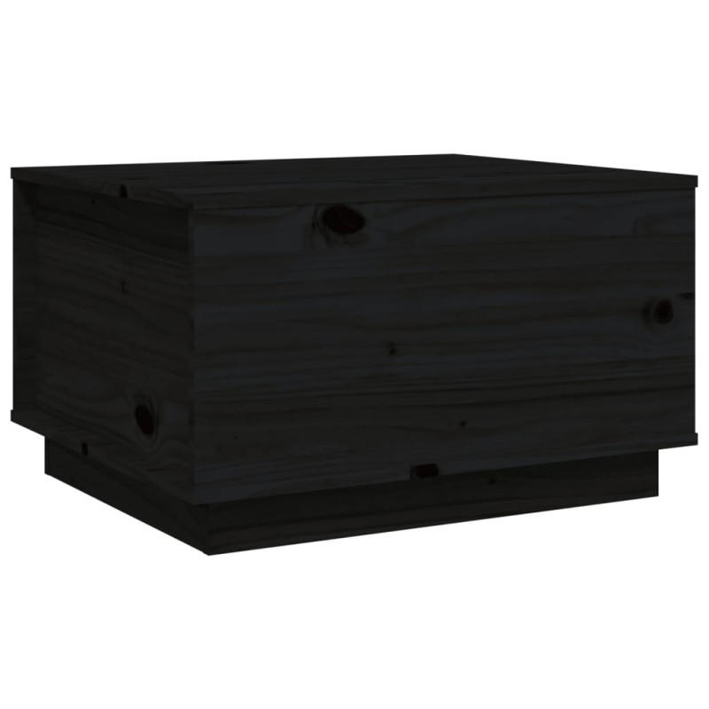 Produktbild för Soffbord svart 60x50x35 cm massivt furu